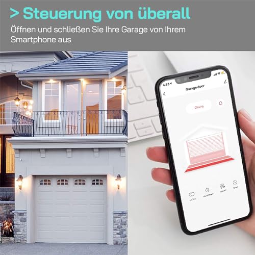 AGSHOME Smart Garagentoröffner Wlan, Fernsteuerung mit Smart Life App, Kompatibel mit Alexa, Google...