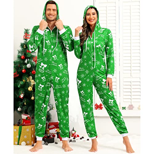 Christmas Onesie Pajamas for Women Adult Matching Family Christmas Pajamas One-Piece Christmas Pjs Couples4