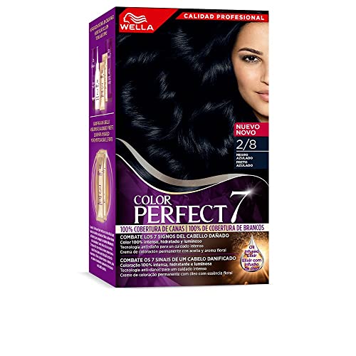Wella Color Perfect - Tinte de Coloración Permanente para un Cabello Hidratado y Luminoso - Tono Negro Azulado