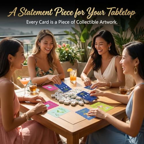 Mahjong Shuffler Cards Set-8 PCS Wall & Cocktail Theme PVC Tiles miniatura 6