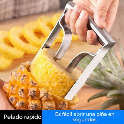 Miniatura 5 de Cortador De Piña Removedor De Acero Inoxidable Pelador De Piña Corta La Piña Rápidamente Y Elimina El Núcleo, Cortador De Cocina, Hoja Más Gruesa, Con Mango Ergonómico, Utensilios De Cocina