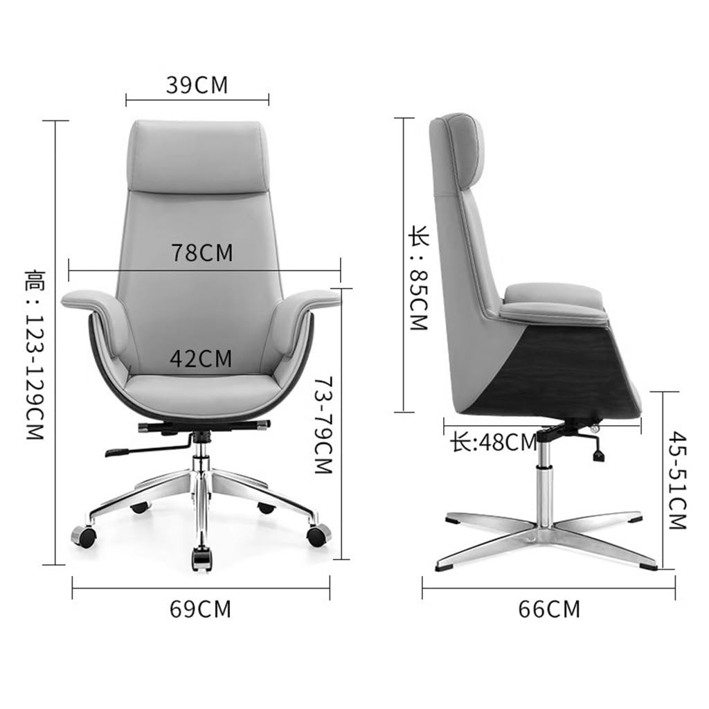 Sedia da ufficio in legno di noce, comoda sedia da scrivania con poggiatesta e braccioli, sedia Omic Anistrat Cuter, per ufficio, studio, camera da letto e dormitorio Colle (5 senza