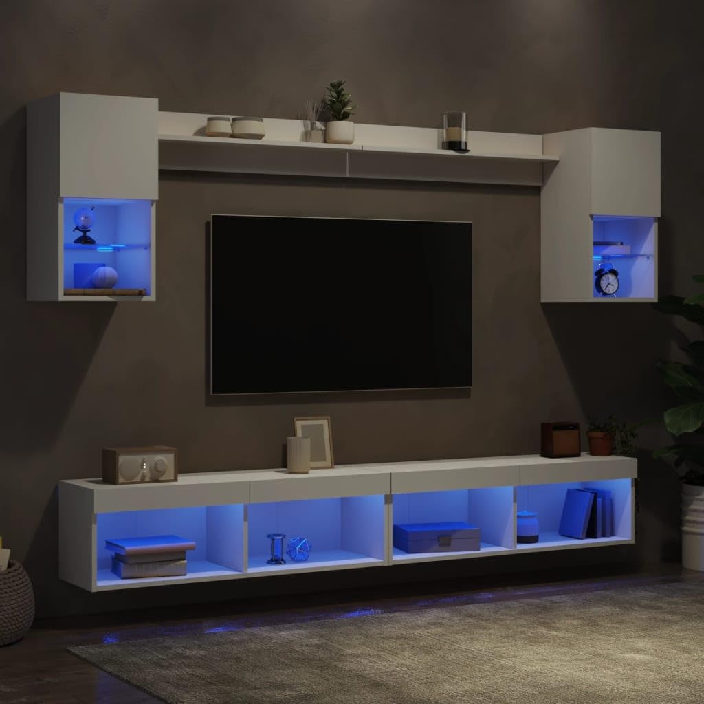Flotante LED RGB madera contrachapada resistencia humedad Mueble TV pared