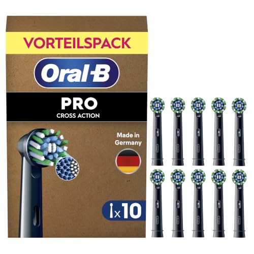 Oral-B Aufsteckbürsten PRO CrossAction, Schwarz, 10 Stück – Ansicht 1