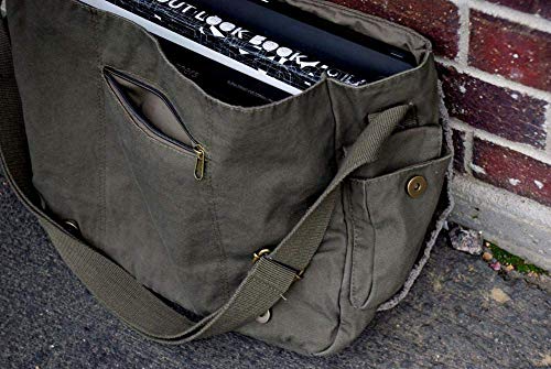 Black Lantern Canvas Messenger Bag - Leaf & Tree - Aesthetic Crossbody Bags for Women & Men - Cute Vintage Cross Body Purse, Large Shoulder Bag with Zipper - Backpack for Work, Study, Travel3