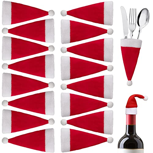 SUNSK Bolsita para Cubiertos de Navidad Porta Cubiertos Navideños Cubiertos Tenedores Bolsas Decoración Navideña Adornos Navidad Cena Mesa Cubiertos Navidad Fundas Cover