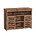 VASAGLE Aparador, Armario Cocina, Mueble Cocina con estantes, Puertas de persiana, para Comedor, Salón, Pasillo, Dormitorio, Marrón Rústico LBF003X01