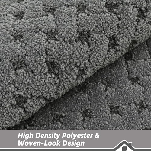 Image of BEQHAUSE Dirt Trapper Door Mat Non-Slip Entryway Rugs, 32 inch x 48 inch, Grey
