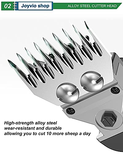 Cordless Electric Sheep Shears, 800W Heavy Duty Pet Grooming Goat Clippers, Farm Animal Shave Tool with 9 Straight Tooth… - Image 4