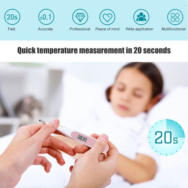 AODA Digital Tharmomitor for Adults,Digital Measuring Instrument for Body,Digital Temp Adults, Measure Device with Big LCD Fast Reading-Underarm,Oral,Rectal 2 Packs