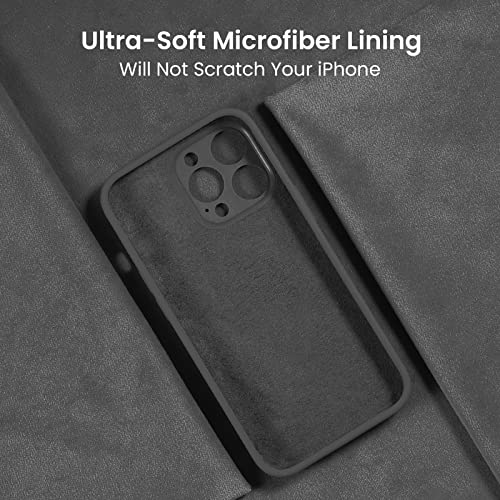 Image of FireNova Designed for iPhone 14 Pro Case, Silicone Upgraded [Camera Protection] Phone Case, Soft Anti-Scratch Microfiber Lining Inside, 6.1 inch, Space Gray