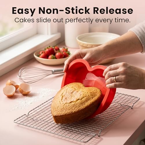 Image of Aditi Heart Shaped Silicon Mould (7 inches) | Soft, Flexible & Durable | BPA Free, Non Toxic & Heat Resistant | Premium Food Grade Quality | Non-Stick & Reusable Mould | Bake with Love