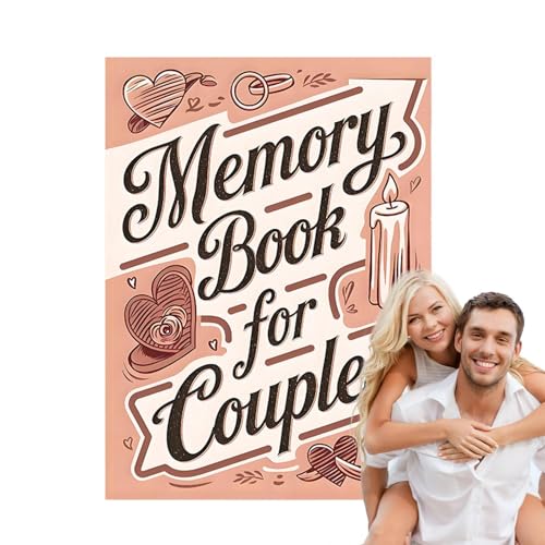 Scrapbook para parejas, libro de memoria para parejas, álbum de fotos de pareja - 58 páginas Notebook Scrapbooking Suministros para la memoria de Valentines que mantiene la narración