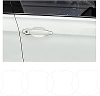 Vista 15 de Ziciner 4 calcomanías para manija de puerta de automóvil, textura de fibra de carbono, películas protectoras para manija de puerta automática