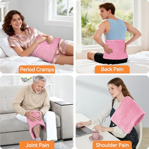 Image of Heating Pad for Back Pain, 24''x12'' Electric Heat Pad with 9 Heat Levels & 4 Auto-Off Timers, Portable Heating Pad for Period Cramps, Shoulder, Neck, Machine Washable, Gifts for Women and Men