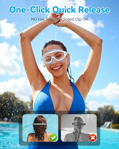 Image of Aegend New Adult Wide View Swim Goggles, Anti-Fog /UV No Leak Swimming Goggles with Ear Plugs for Men & Women