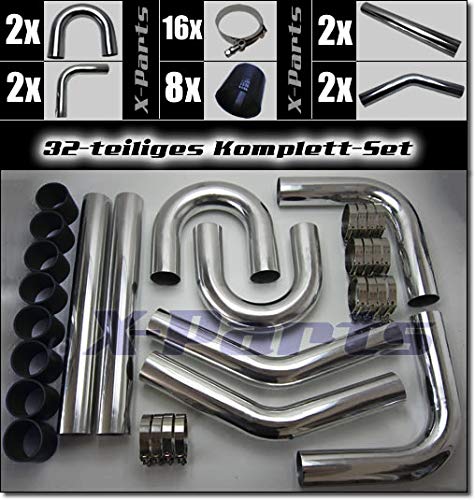 Intercooler de calefacción, set de instalación de tubo de aluminio, 57 mm, 32