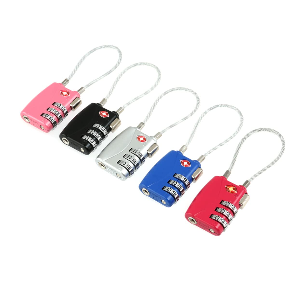 OSALADI 6 piezas Candado Tsa Aprobado para Equipaje Combinación de Dígitos Candados de Seguridad Zinc Duradero Colores Negro y Azul para Maletas y Mochilas