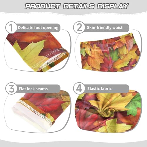 Autumn Leaves Fall Leaf Girls Leggings Soft Stretch Workout Yoga Dance Pants for Kids Casual Tights3