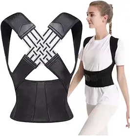 Colete Corretor Postural Unissex, Alívio de Dores nas Costas, Suporte Lombar Ajustável, Correção de Postura Cervical e Melhora, Alivia a Dor Muscular com Tecido Respirável e Lavável, Discreto para Uso Diário Cinta Colete Postural Corretor para Uso diário