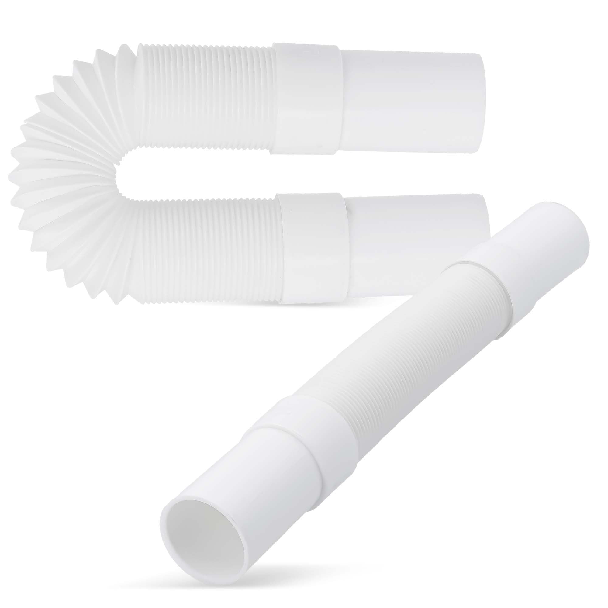 Millto™ Elastyczna rura odpływowa 32 mm biała przyłącze polipropylenowe uniwersalne połączenie wąż pasuje do wszystkich konfiguracji, regulowany