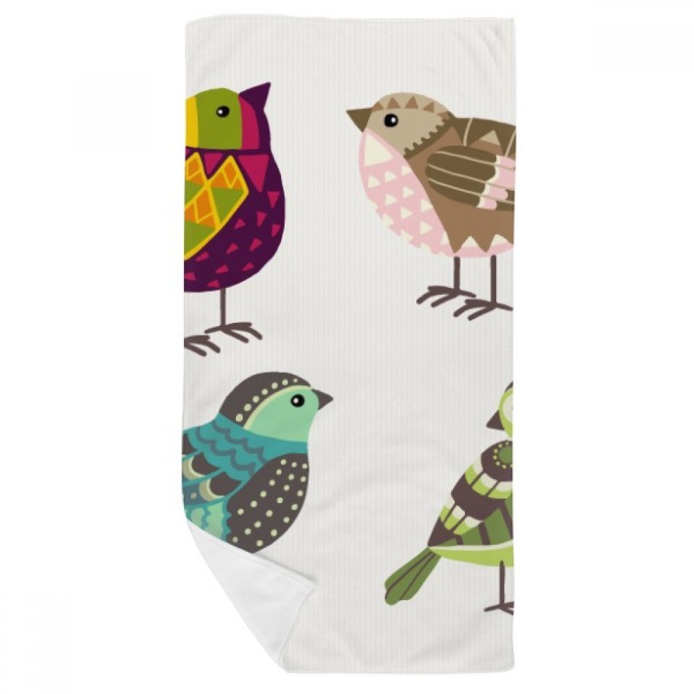 Serviette de bain oiseaux douce pour le soin des peaux sensibles