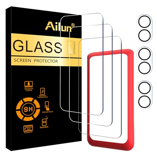 Ailun 3 Pack Screen Protector for iPhone 16 [6.1 inch] + 3 Pack C...