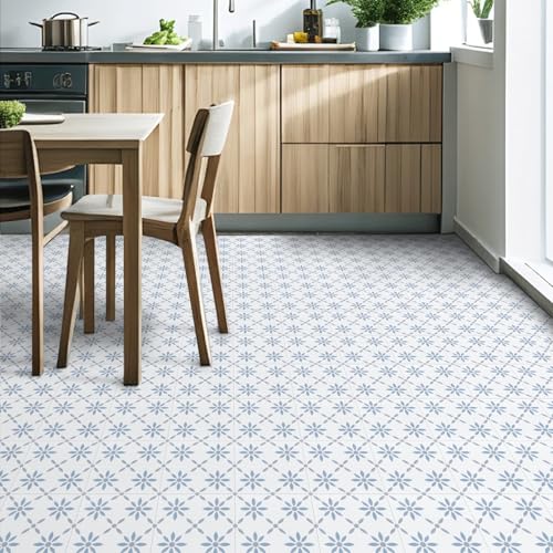 Vinylboden Selbstklebend, PVC Bodenbelag Selbstklebend für Bad Küche Wohnzimmer Wasserdicht Bodenfliesen Selbstklebend 20x20cm,10 Stück