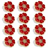 20 Pcs Red Flower Lapel Pin For Memorial Day Veterans day Enamel Lapel Pin bulk - Metal Brooch Badge Decorations Gifts