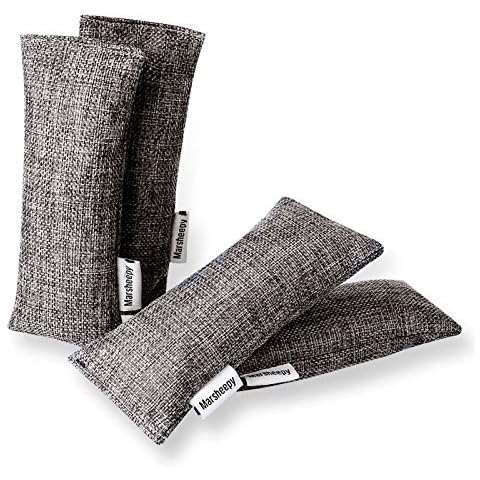 Marsheepy 12 Pack Charcoal Shoe Deodorizer Bags, Bamboo Charcoal Air Purifying bags, Odor Absorber, Odor Eliminator for shoes, Home, Closet, Pet Cover