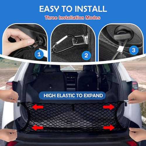 Image of Envelope Style Cargo Net for Kia Sportage 2023-2025 2026 Accessories, Rear Trunk SUV Mesh Cargo Net, Upgraded 5mm Bungee & Double-Layer Nylon Storage Tailgate Netting Grocery&Tools Holder Organizer