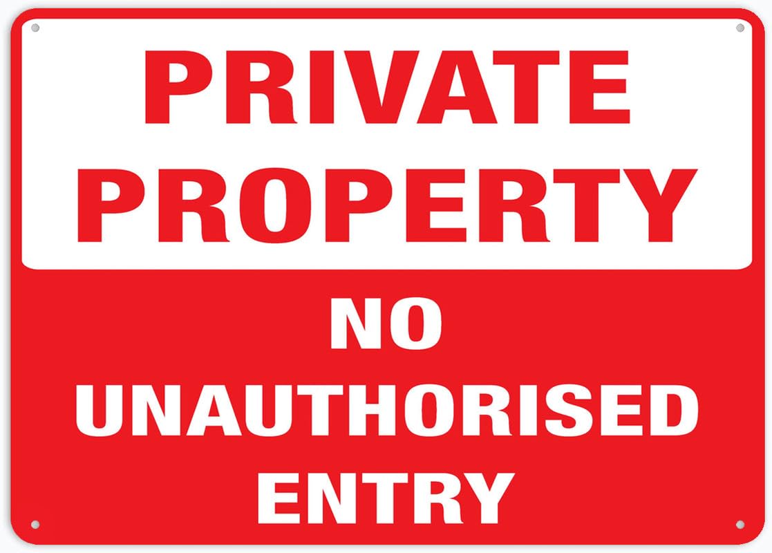 No Unauthorized Entry Aluminum Metal Sign 12"x8" Rust-Free Pre-Drilled Holes Weather Resistant For Home/Office/Business/Yard Use