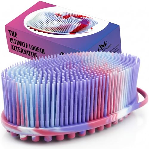 Image of Avilana Body Scrubber, Dual-Sided Silicone Body Scrubber - Gentle Body Brush & Soothing Massager - Hygienic, Deep Cleansing, and Long-Lasting for Body