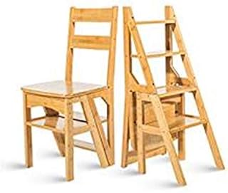 FFLSDR Taburete Plegable Escalera De Madera De 3 Capas Multifuncional Convertible Biblioteca Plegable Silla Silla Ahorra Espacio Diseño Plegable Cocina En Casa Máx.150 Kg