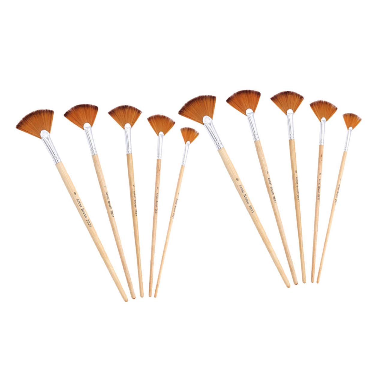 SEWACC 10Pcs Ergonomic Multi Function Fan Paint Brush for Watercolor Oil Painting Stenciling for Artists and Teens to Enhance Painting Skills and Detail Control