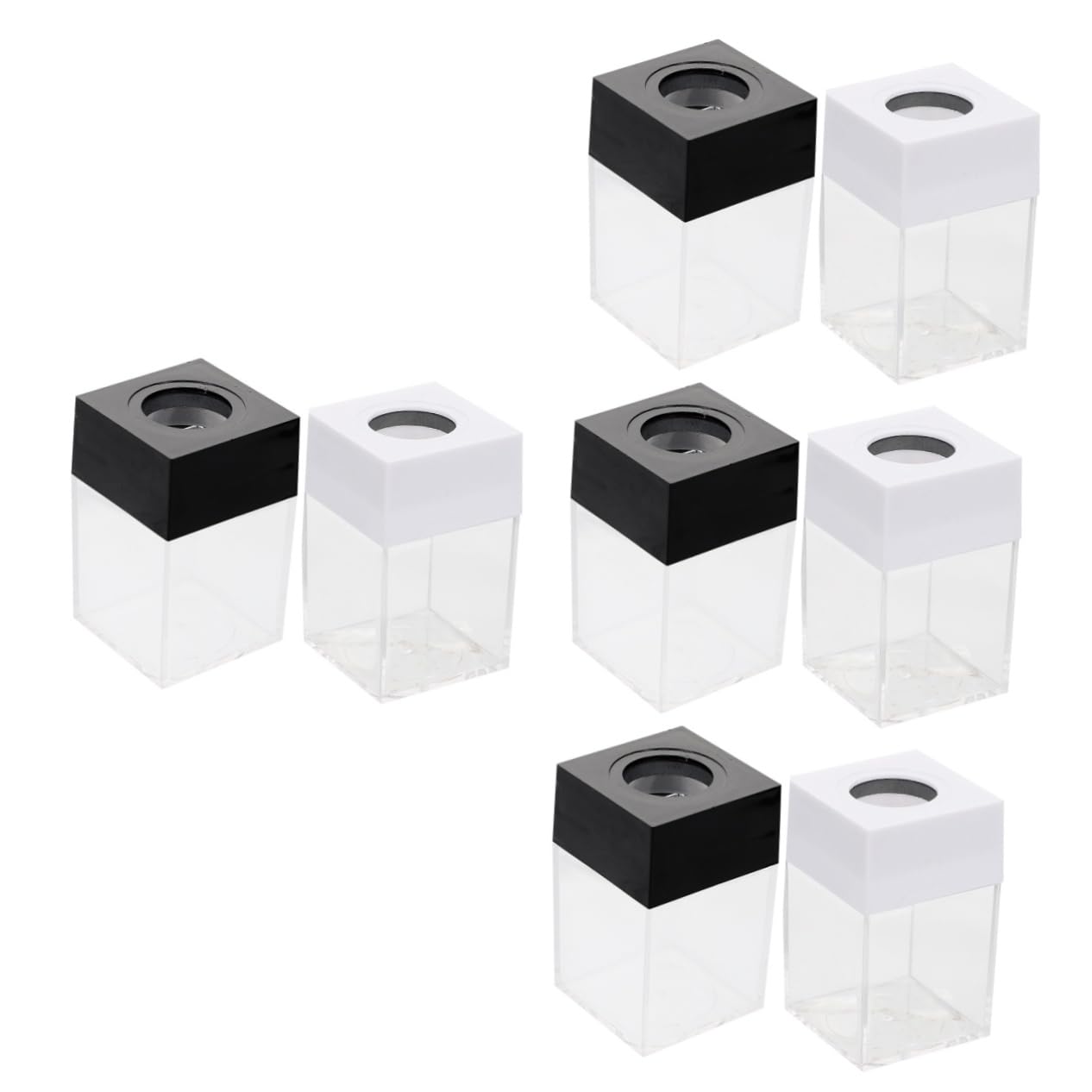NUOBESTY Lot de 4 Supports Magnétiques Carrés pour Papier Capacité Organiseur de Trombones pour Bureau Salle de Classe 2 Pièces X 4