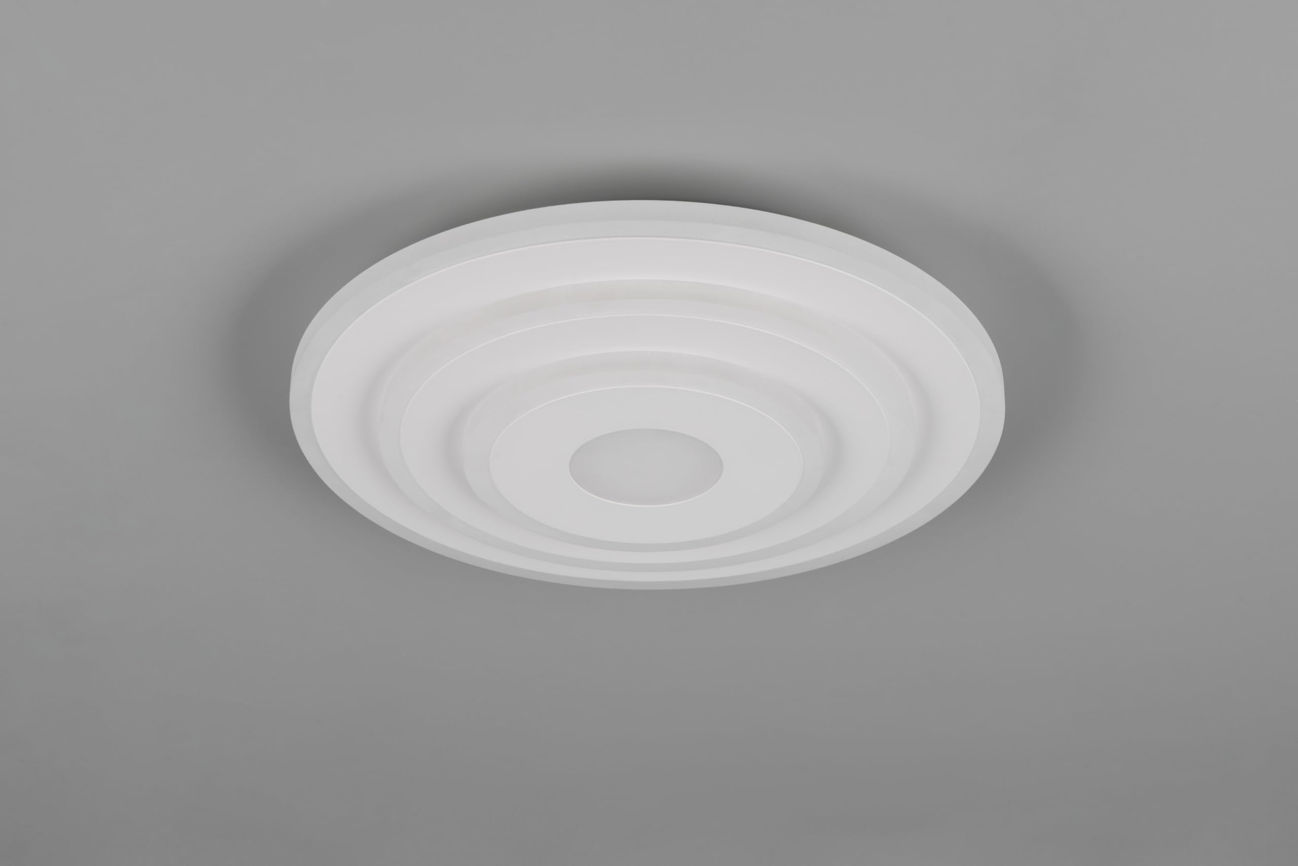 Reality Leuchten LED Deckenleuchte Goya R63521131, Metall Weiß matt, Kunststoff, inkl. 35 Watt LED, Fernbedienung, Lichtfarbe wechselbar, dimmbar, Nachtlicht