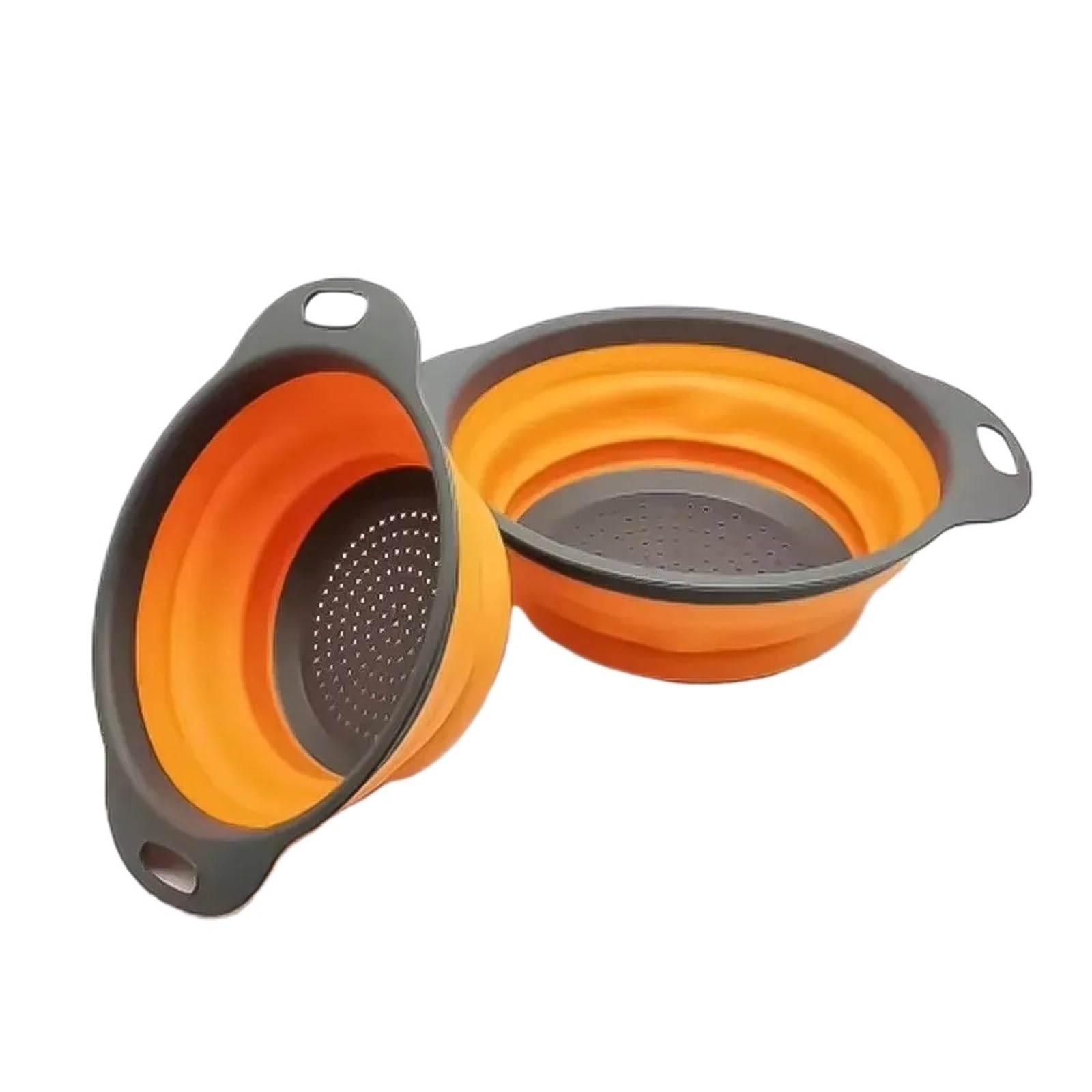 Wzptlkibad Orange Foldable Silicone Strainer Colander For Kitchen