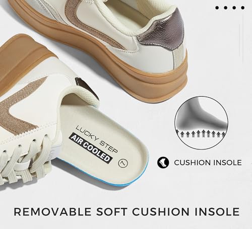 LUCKY STEP Women's Platform Fashion Sneakers Retro Casual Comfortable Walking Shoes Thick Sole Stylish Classic Tennis Trainers4