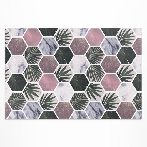 Tapis rectangle vinyle 150x225 cm extérieur imperméable balcon terrasse jardin