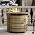OutVue 32 inch Propane Fire Pit Table,Wicker Gas Fire Pits Table with Lid & Lava Rocks, 50000 BTU Round Propane Firepit for Outside, Fire Table for Dining,Party, Patio,Yard