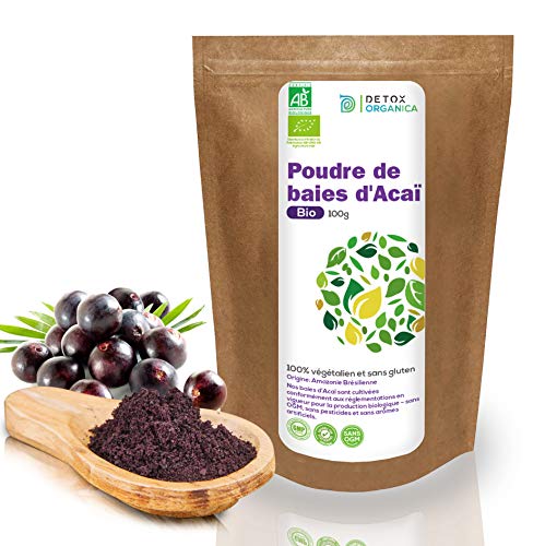Detox Organica Acai En Polvo Bio 100g - 100% Vegetariano y Sin Gluten