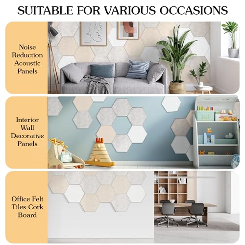 Image of Acoustic Panels, Magrowill 12-Pack Soundproof Wall Panels 14 X 12 X 0.4 Inches, Sound Absorbing Panels with Full Self-Adhesive, Interior Wall Decor Felt Tiles Board