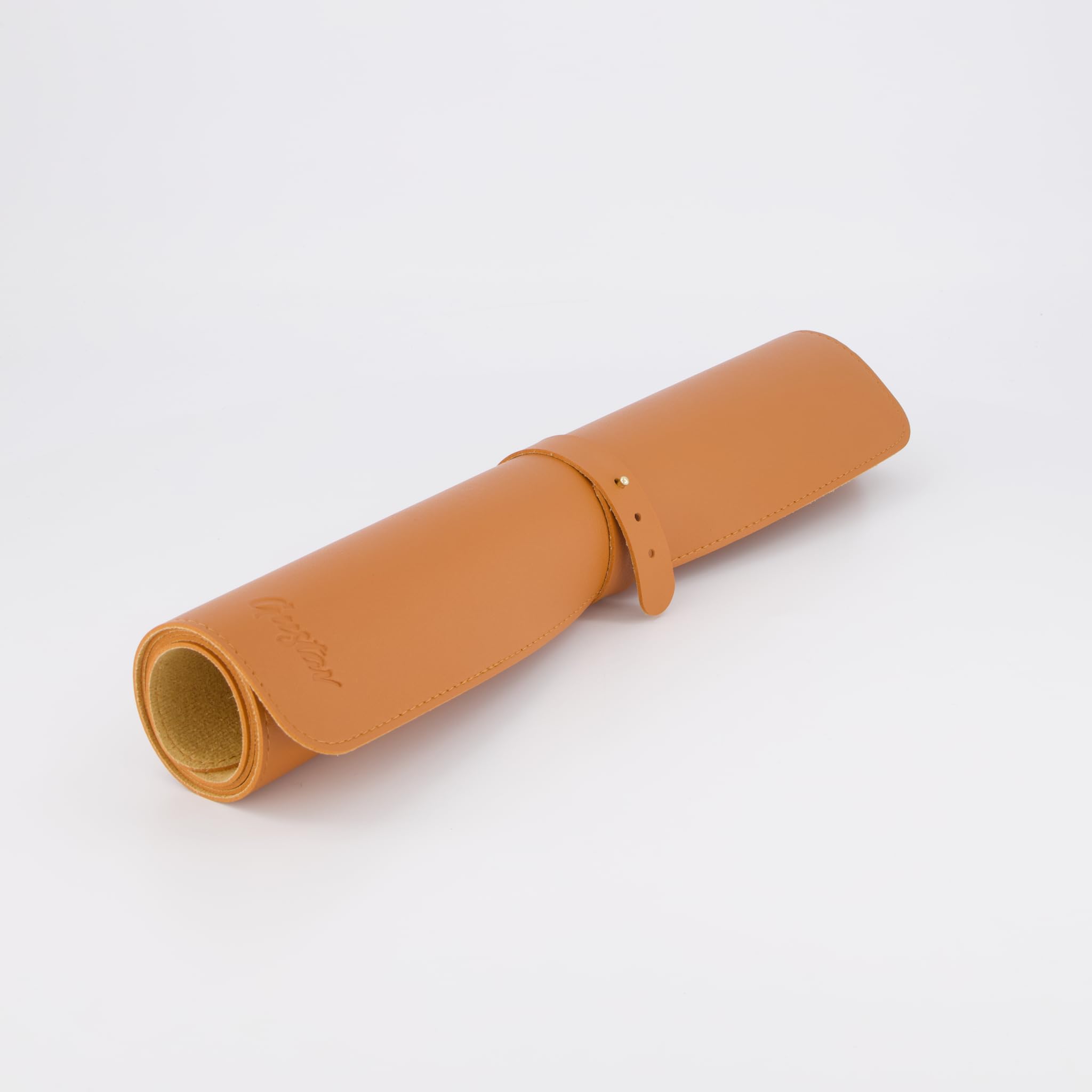 Flexmat by Gustav – Tragbare Schreibtischunterlage & Mauspad | Premium-Veganleder, Rollbar, Rutschfest | Graphit & Kastanie | Passend für Gustav Original & XL (Kastanie)