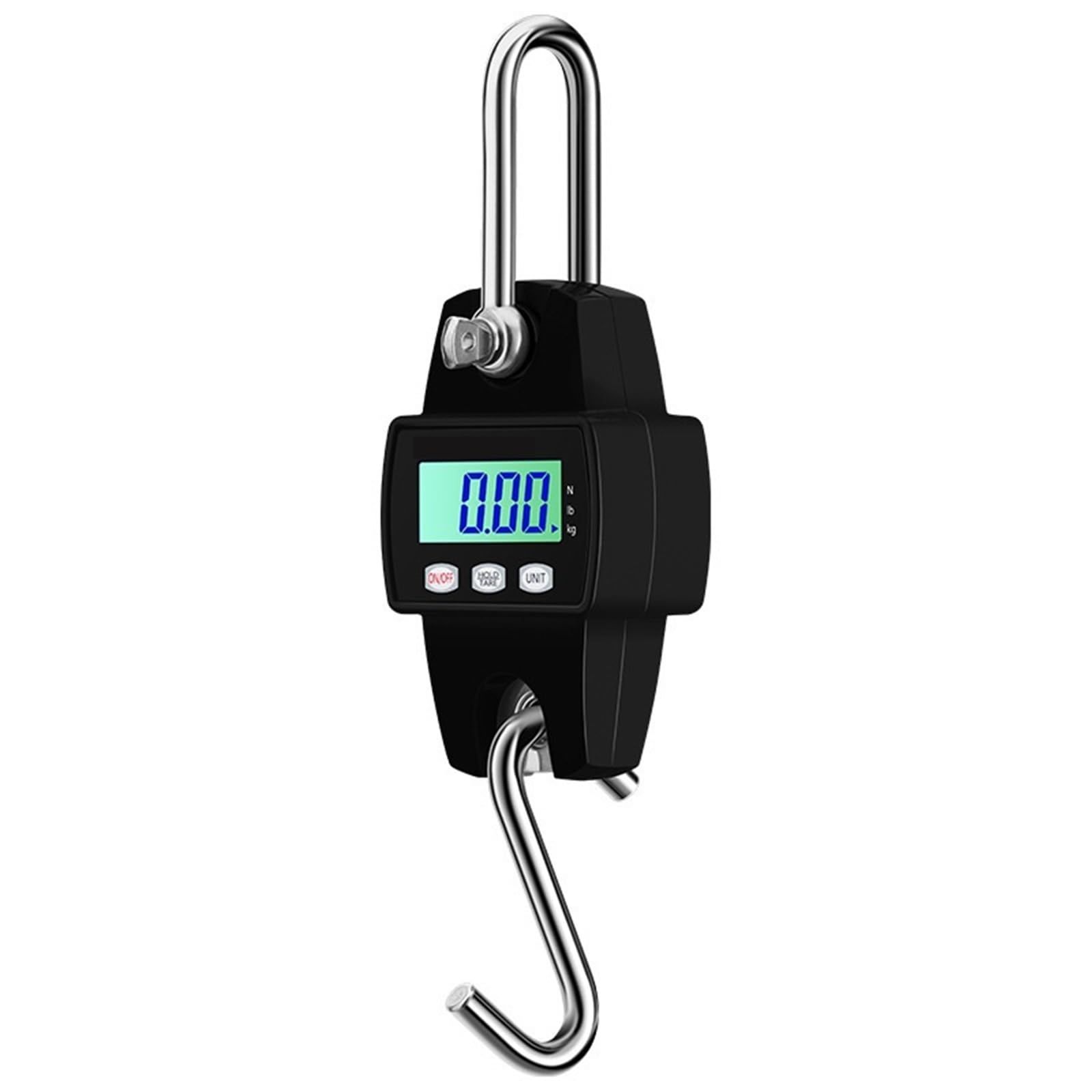 Digital Crane Scale, 300kg Crane Scale Electronic Stainless Steel Hook Hanging Scale Portable Scale Kg/Lb/N(Nero)