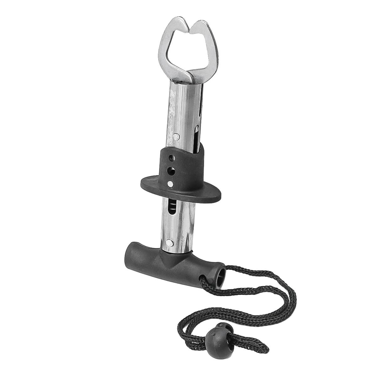 FONGKNOX Portable T-Shaped Fishing Stainless Steel Fish Lip Grabber Fish Grip Holder Fish Lip Gripper 155mm Fishing Tool Hook Remove Fish Hanging Carrying with Hand Cord Saltwater Fresh Water
