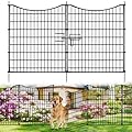 18 Panels No Dig Decorative Fence with Gate, 33 in(H) X 40.5 ft(L) Tall Garden Fence Animal Barrier, Rustproof Metal Wire Edging Border, Temporary Dog Fencing for Outdoor, Yard, Patio