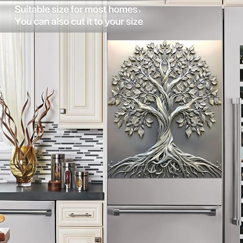 Image of Tree of Life Dishwasher Magnet Cover for Washers Fridge Cover Panel Decal Home Kitchen Decor,Washing Machine Cabinet Reusable Dishwasher Covers,26 x 23 inch