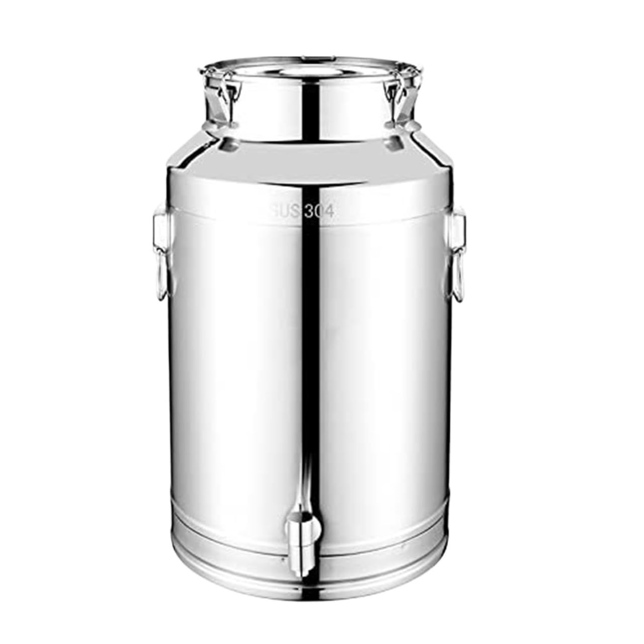 SaryEdge Milk Can Milk Bucket Heavy Duty Milk Can 304 Stainless Steel Milk Bucket Pail Bucket With Sealed Lid And Spigot Milk Transport Can Milk Jug,Silver-58,Silver-58L