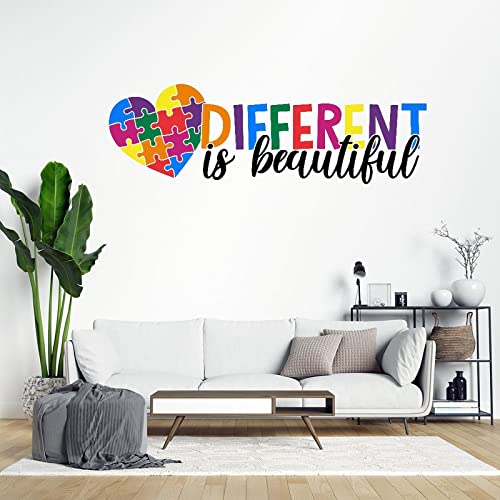 Vinilo Decorativo Corazón Conciencia Autismo para Pared 60 cm